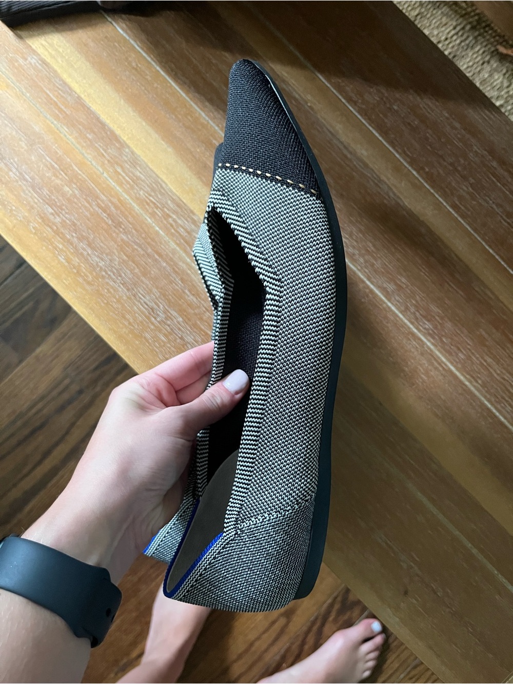 Rothy’s Black and Grey Pointed Knit Flats - Picture 3 of 5